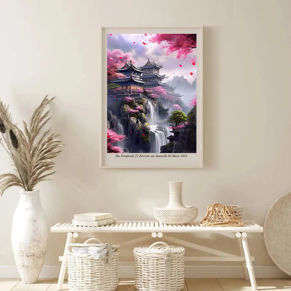 HUACAN DIY Diamond Painting, Japanese House Full Round / Square Drill