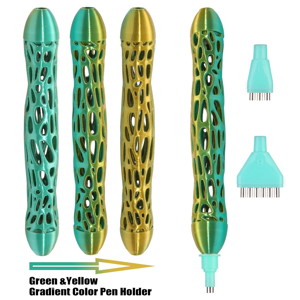 3D Hollowed-Out Diamond Painting Pen with Gradient Color, Dual-Purpose Suction & Clay Tip, Diamond Art Pen Tools