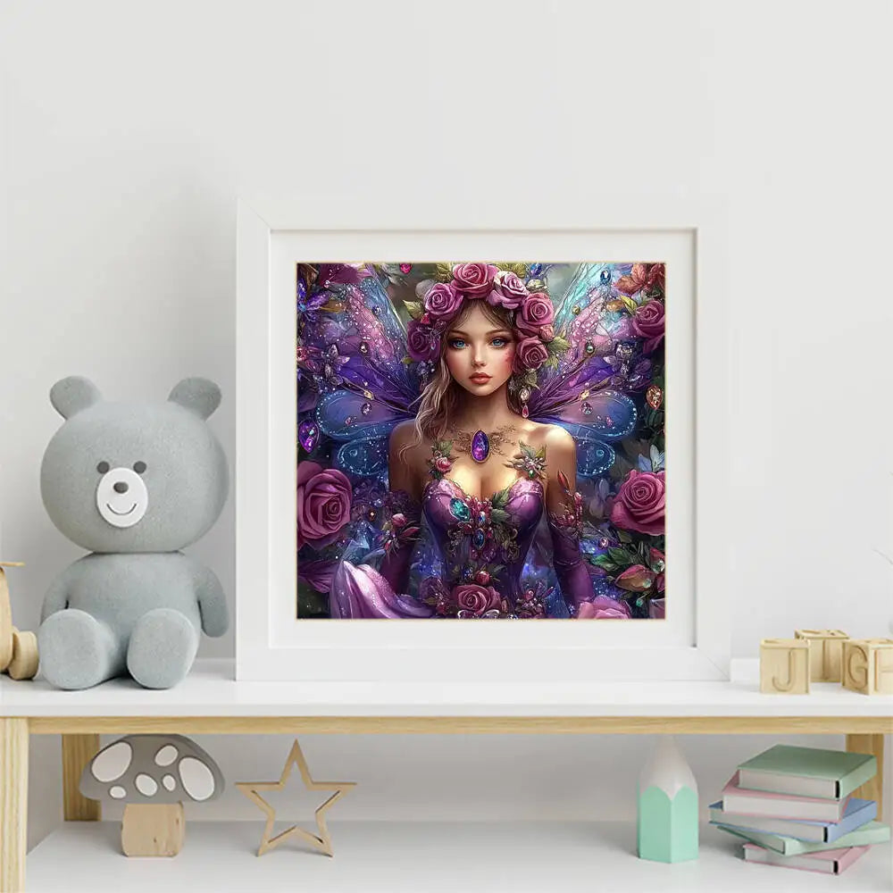 Evershine 5D DIY Diamond Mosaic Woman Portrait Suitable For Beginners, Flower Diamond Painting Butterfly Home Decoration