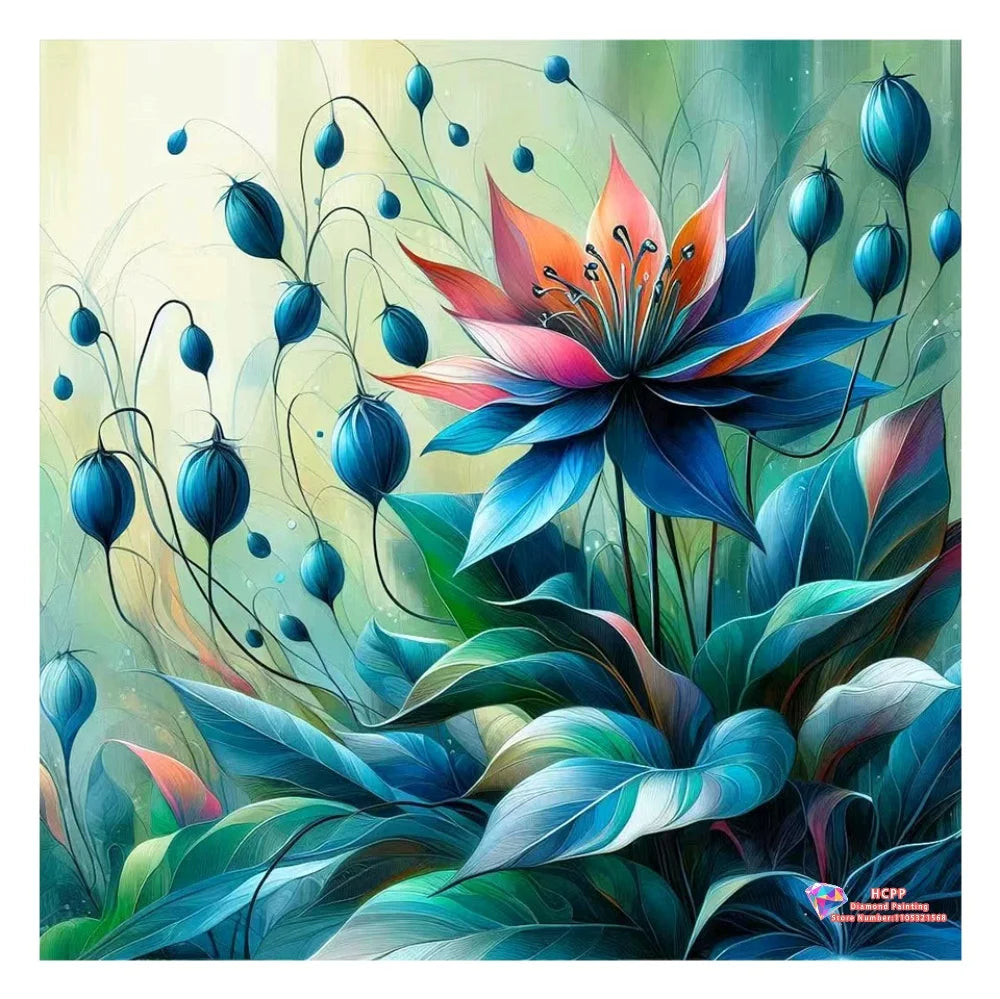 Landscape Flowers Diamond Painting Kit Square / Round Diamond 5D DIY