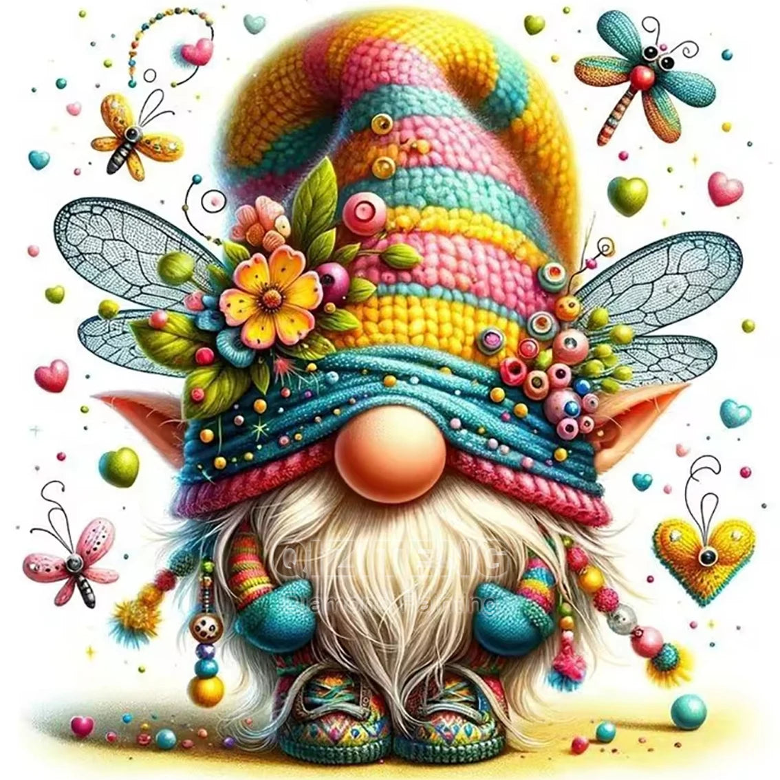 DIY Christmas Diamond Painting Gnome Full Diamond Mosaic Cartoon Elf Cross Stitch Set Art Festival Home Decoration Gift