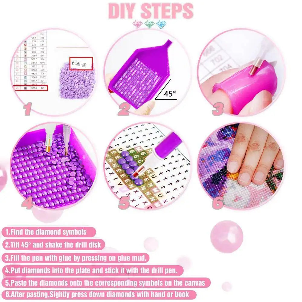 Huacan Cherry Blossom Diamond Painting Waterfall, DIY Landscape Full Square / Round Drill