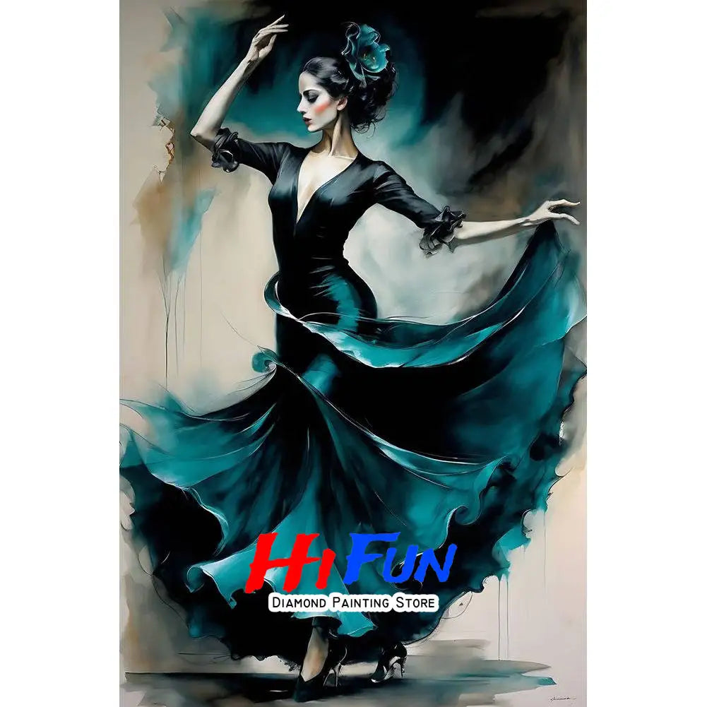 DIY Diamond Painting Mosaic Flamenco Dancer Full Square/Round Drill