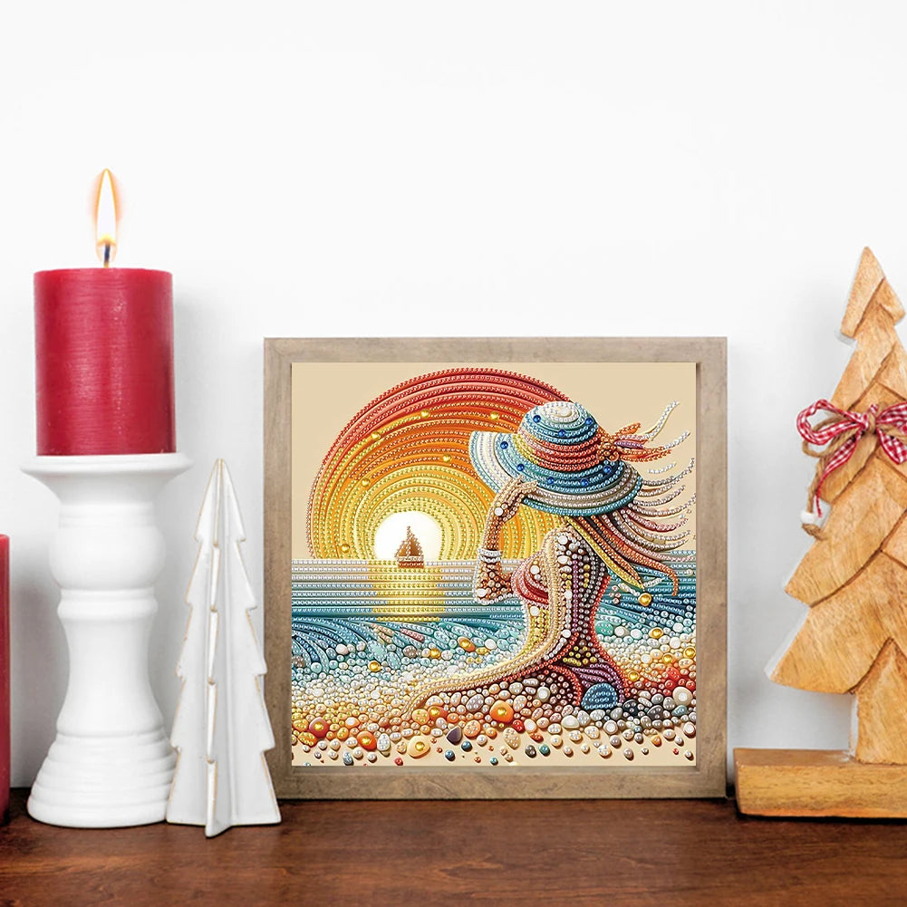 5D DIY Partial Special Shaped Drill Diamond Painting Kit Girls 30x30cm Unique Luster Painting and Resin Sequins