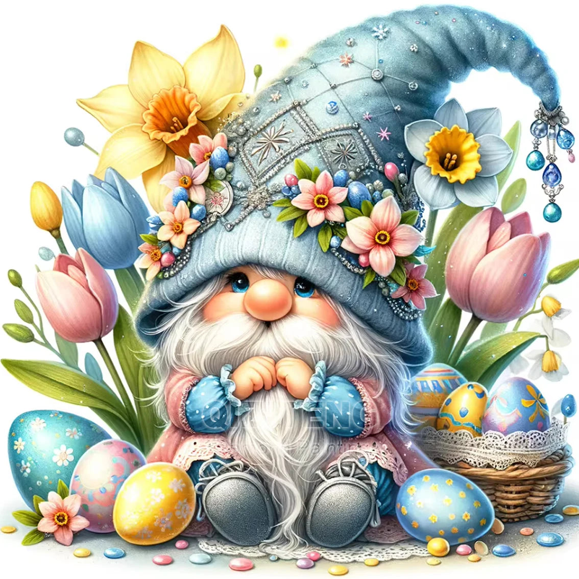DIY Christmas Diamond Painting Gnome Full Diamond Mosaic Cartoon Elf Cross Stitch Set Art Festival Home Decoration Gift