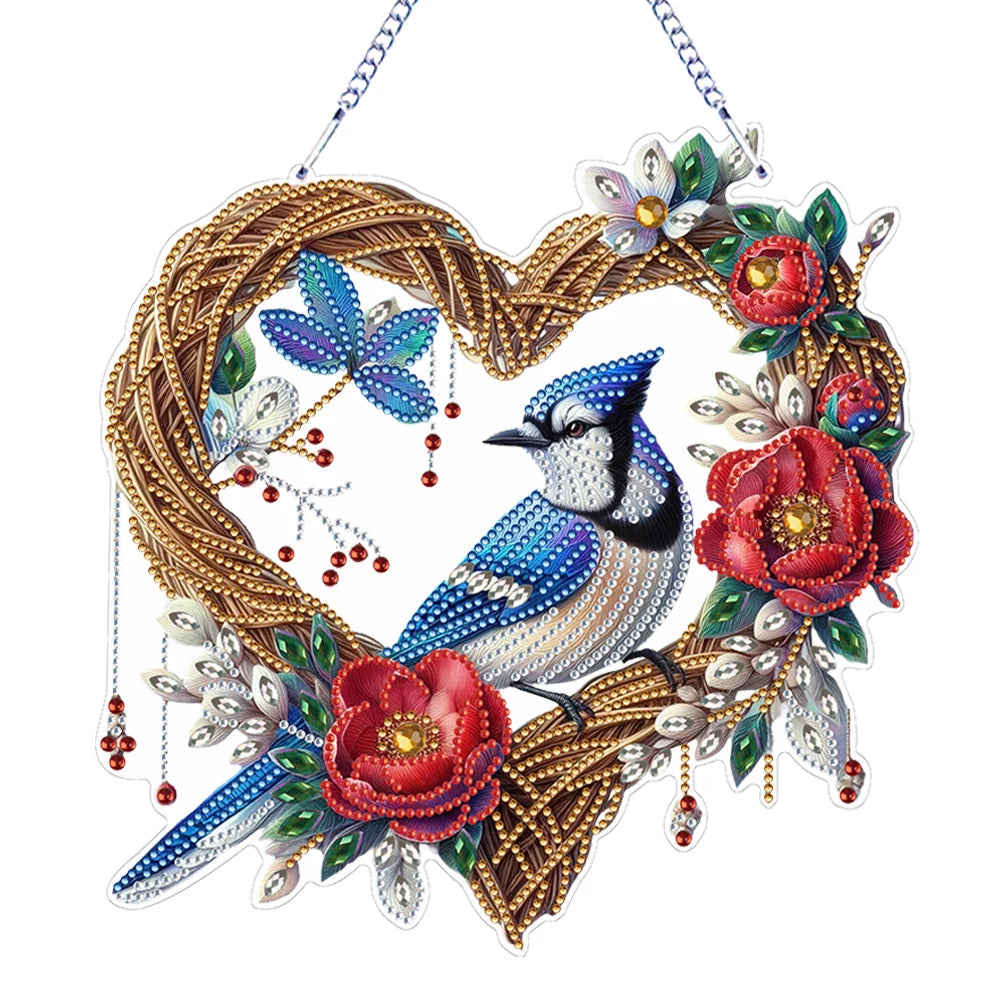 Double Sided Special Shaped Cute Animal Rhinestone Diamond Art Window Pendants, DIY Diamond Painting Hanging Ornament For Adults