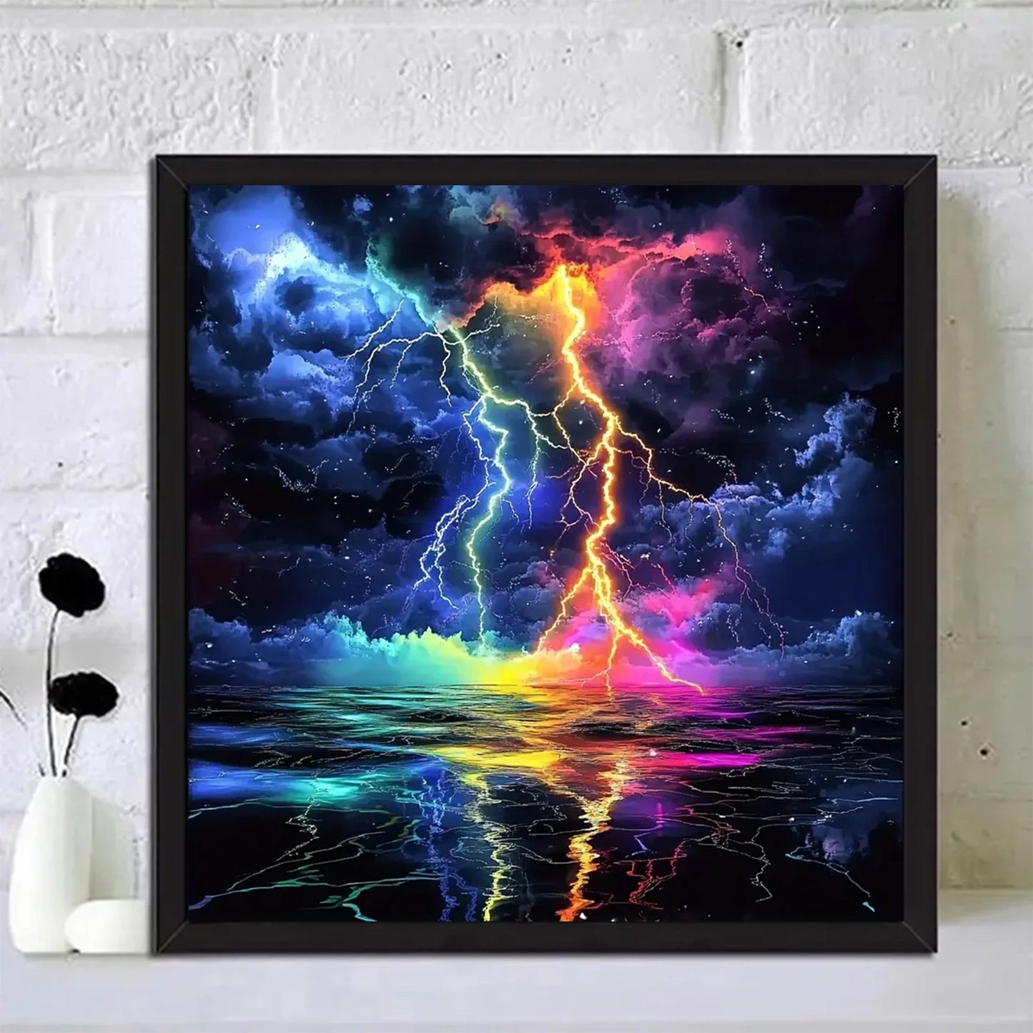 Colorful Lightning Diamond Painting Full Round Drill DIY Diamond Art