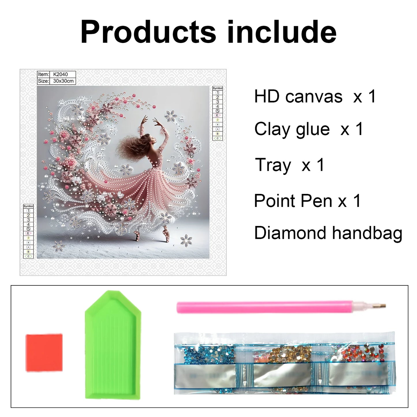 Dancer Special Shape Diamond Art Painting, DIY Crystal Diamond