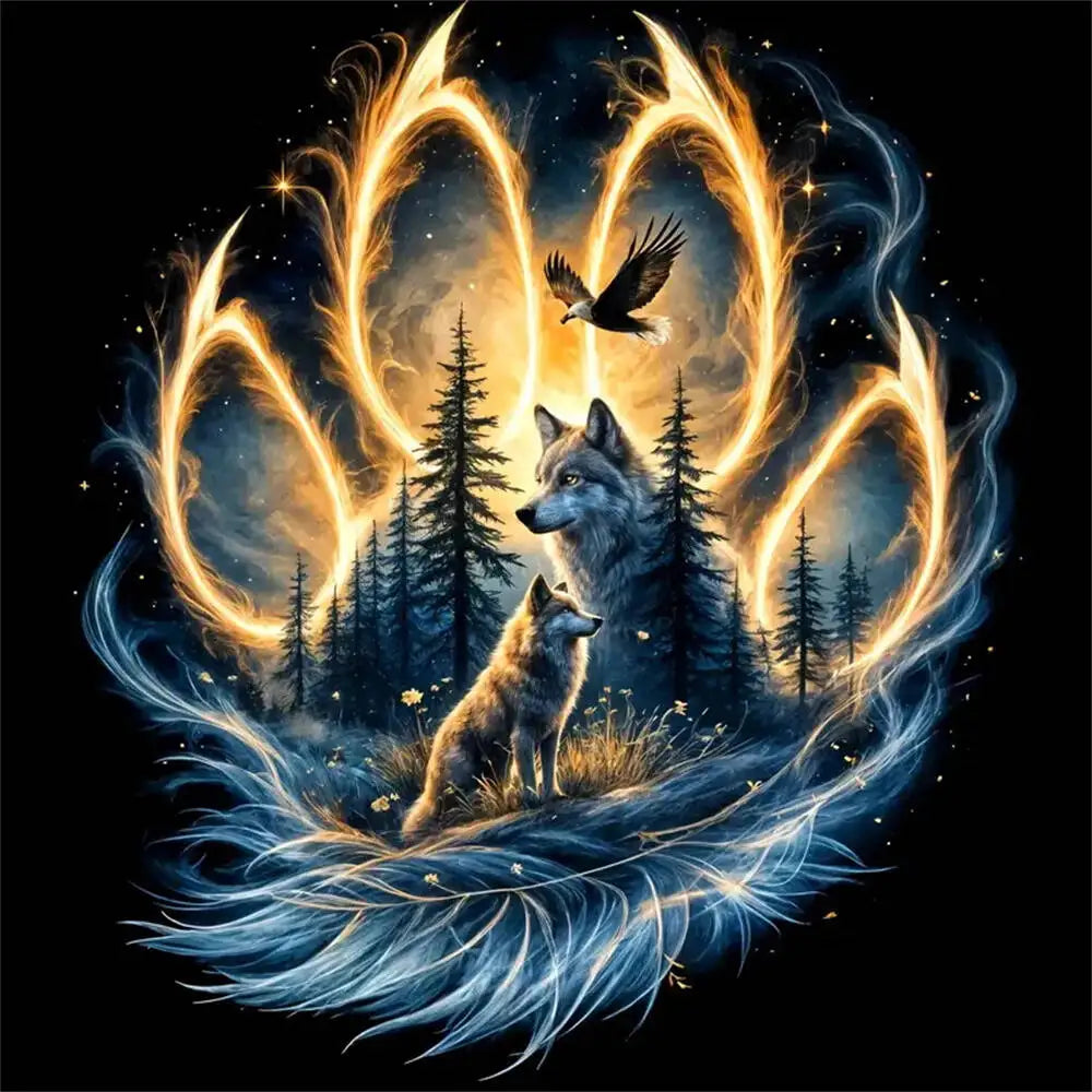 Evershine DIY Diamond Mosaic Wolf Footprint Paw Full Square / Full Drill