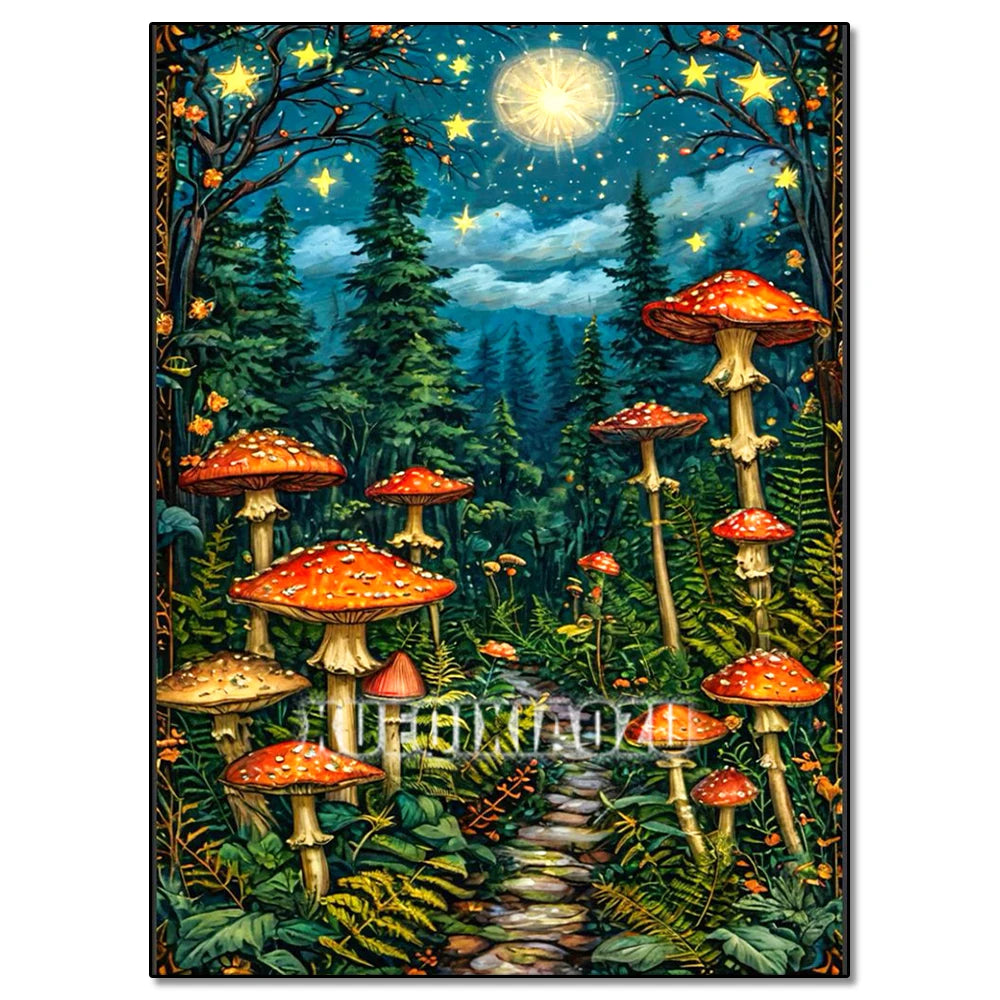 5D DIY Diamond Painting Kit Mushroom, Butterfly, Frog