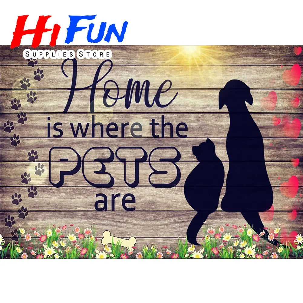 5D Diamond Painting Full Square / Round Family Poster Heart Text Love