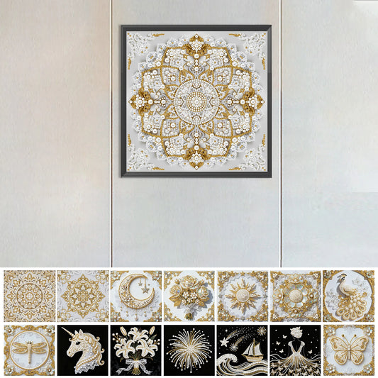 Pearl Painting Kit Pearl Gem Paintings Picture Arts Craft 25x25cm With Frame
