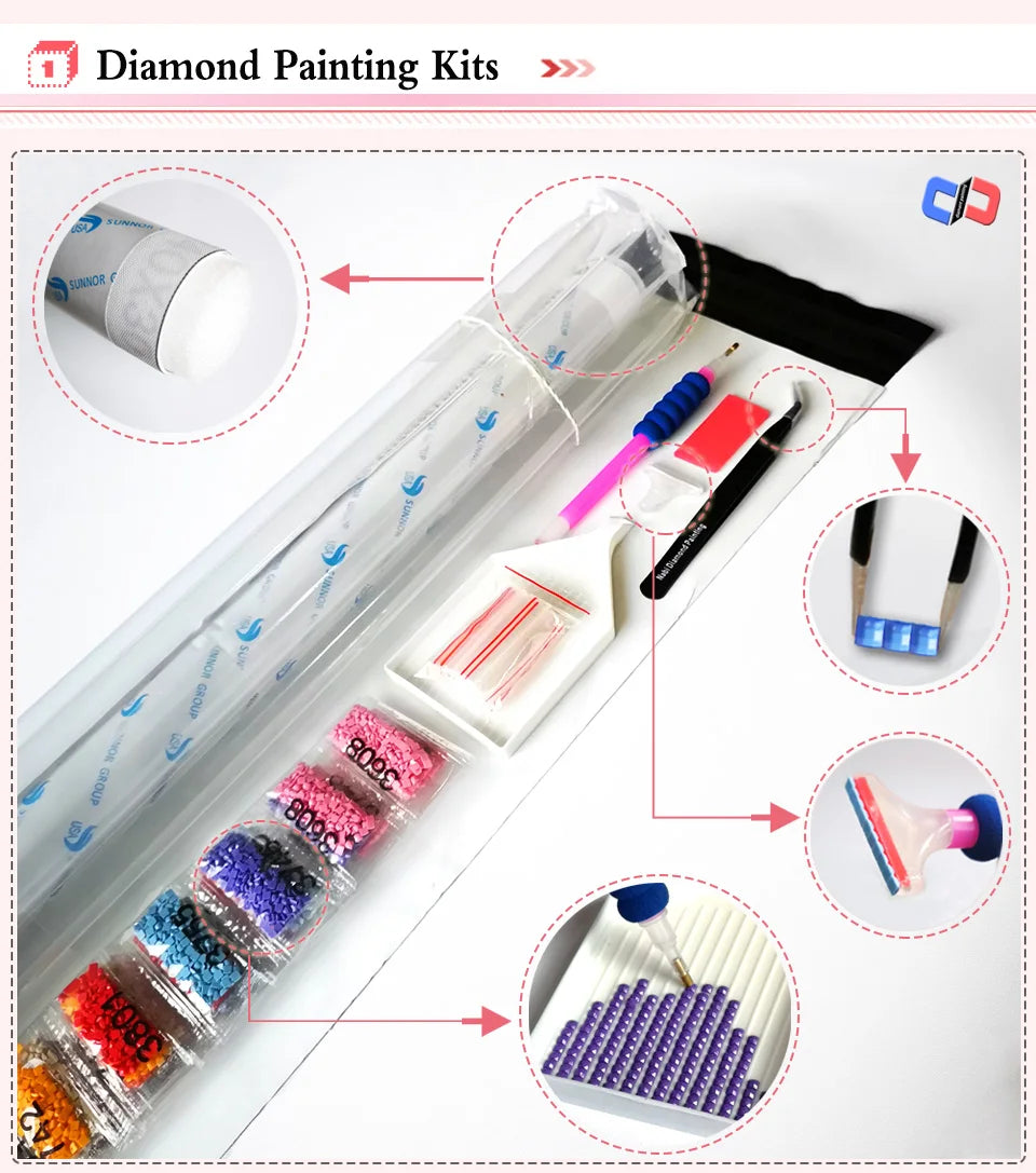 Dragonflies Flying and Flowers Full DIY Diamond Painting Square / Round Drills