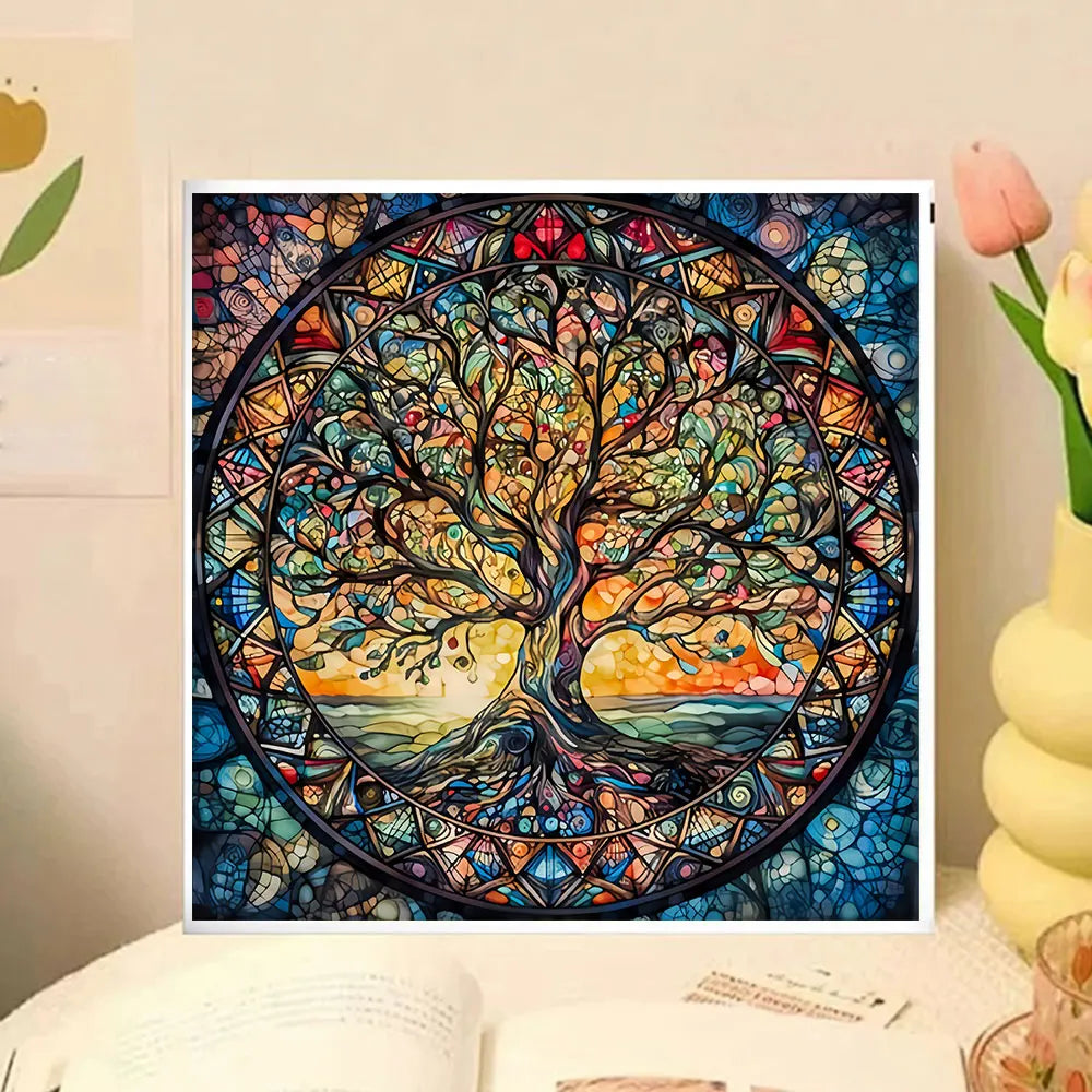 Huacan 5D DIY Diamond Painting Glass Tree Diamond Landscape Full Square / Round Drill