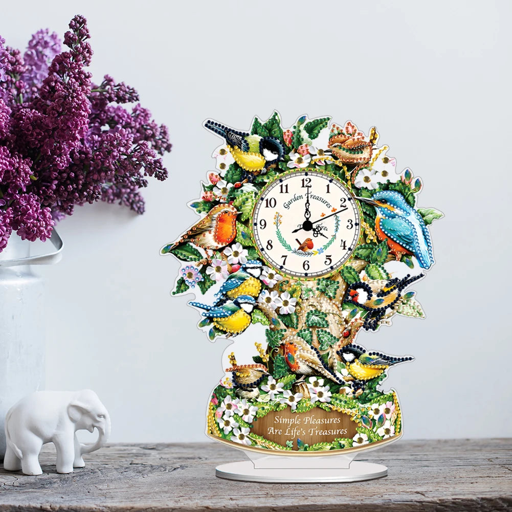2D DIY Diamond Painting Clock, Handicraft Diamond Painting Clock Ornaments, Sparkling Crystal Diamond Clock, Creative Craft Project