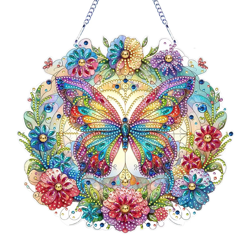 Double Sided Special Shaped Cute Animal Rhinestone Diamond Art Window Pendants, DIY Diamond Painting Hanging Ornament For Adults
