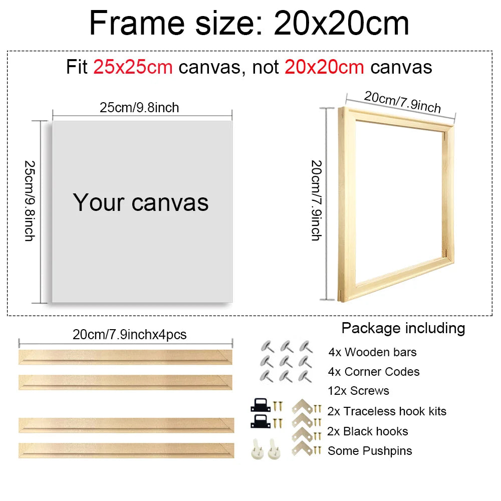 40x60, 50x70, 60x90, 60x120 DIY Wood Frame Kit For Diamond Painting Wall Art, Frame