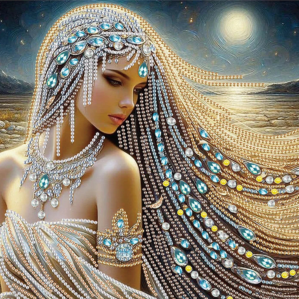 5D DIY Partial Special Shaped Drill Diamond Painting Kit Girls 30x30cm Unique Luster Painting and Resin Sequins