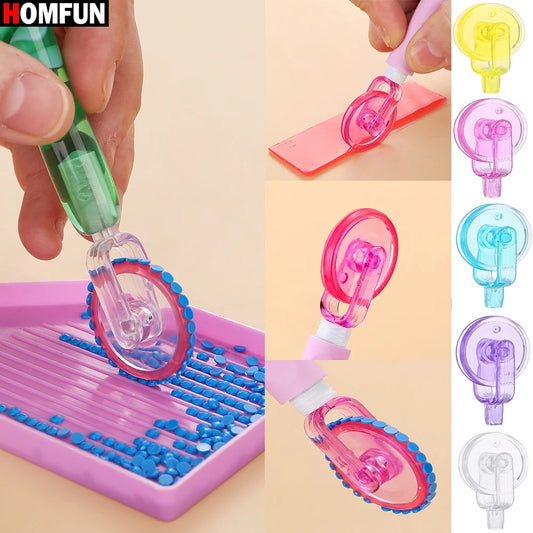 HOMFUN 7 pcs/ Set Colorful Diamond Painting Drill Pen Roller, Scroll Wheel Head Tip Point Glue Wax Mud Clay Embroidery Accessories