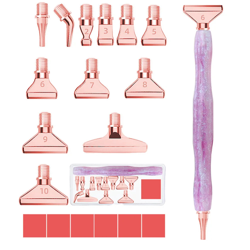 5D Resin Diamond Painting Pen Thread Metal Replacement Pen Heads Point Drill Pens With Glue Clay DIY Art Crafts Diamond Painting