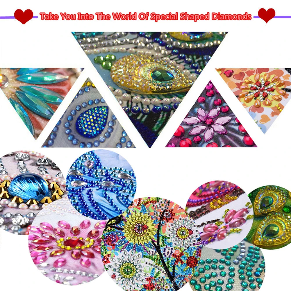 5D DIY Partial Special Shaped Drill Diamond Painting Kit, Girl In Hat Decoration 30x30cm