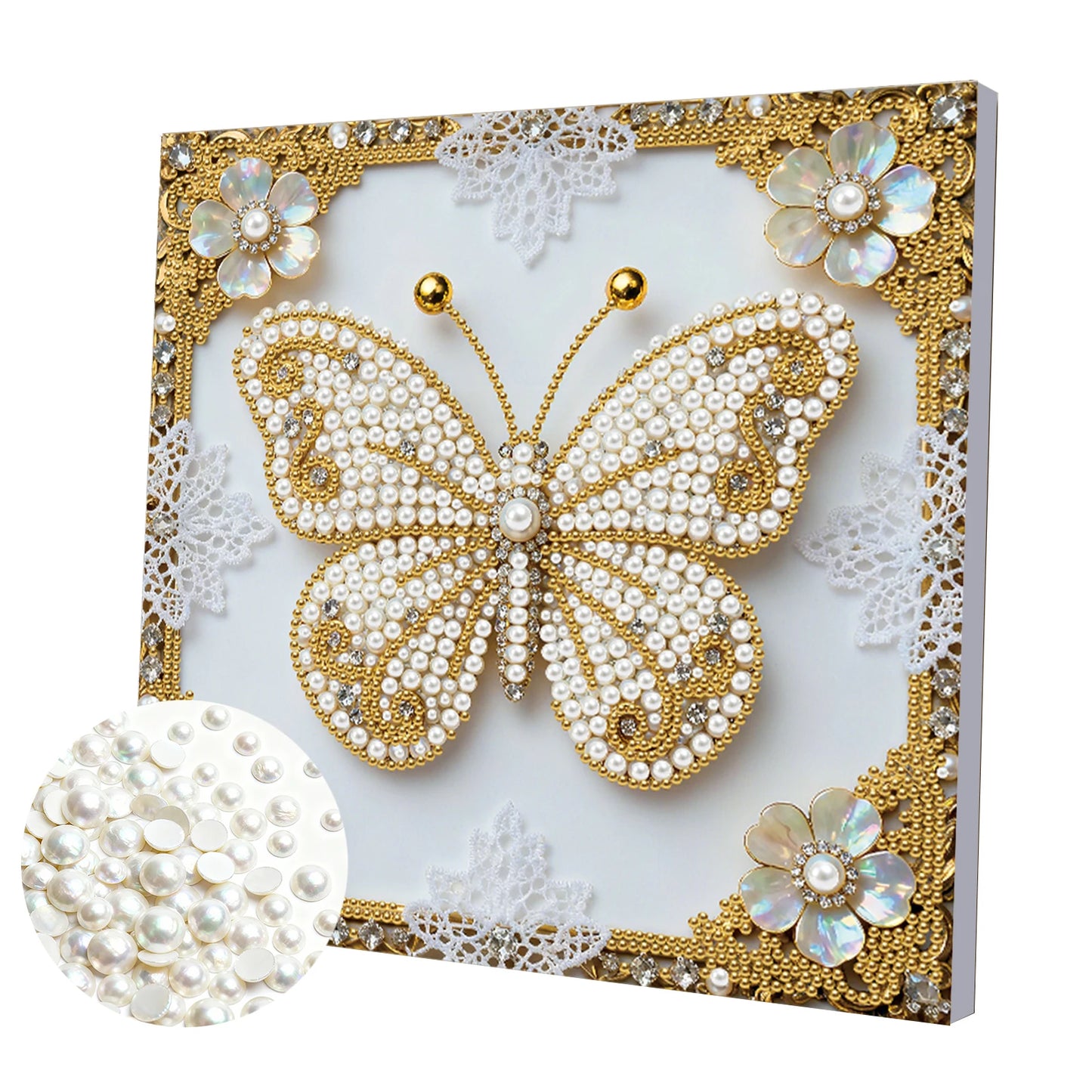 Pearl Painting Kit Pearl Gem Paintings Picture Arts Craft 25x25cm With Frame