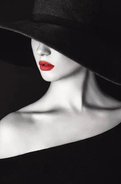Elegant Red Lips Woman Poster And Print Modern Wall Art Canvas Painting Black White Pictures For Living Room Home Decor