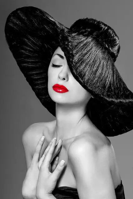Elegant Red Lips Woman Poster And Print Modern Wall Art Canvas Painting Black White Pictures For Living Room Home Decor