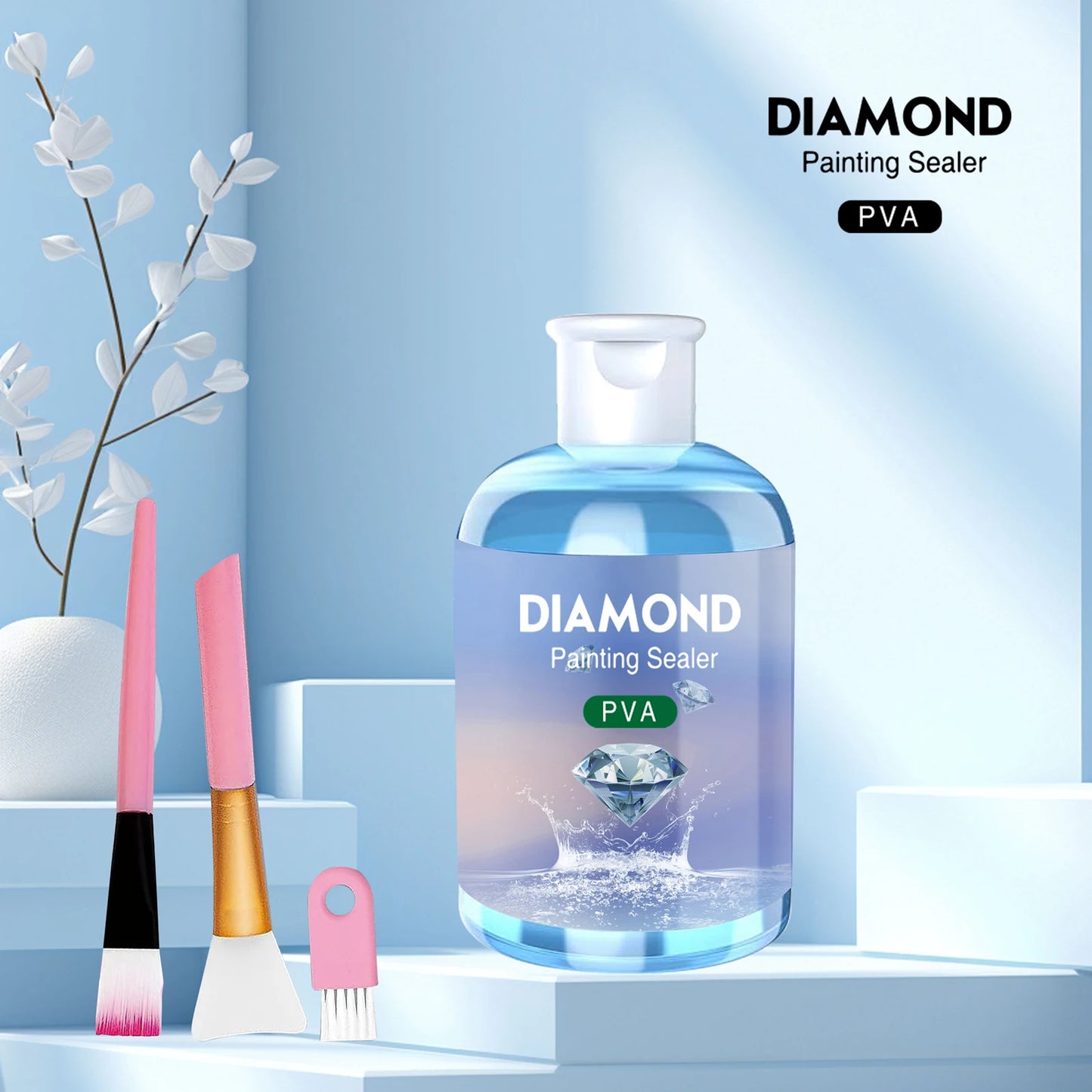 Diamond Painting Sealer Glue Kits 120ML With 3 Pcs Brushes Diamond Painting Glue Accessories And Tools