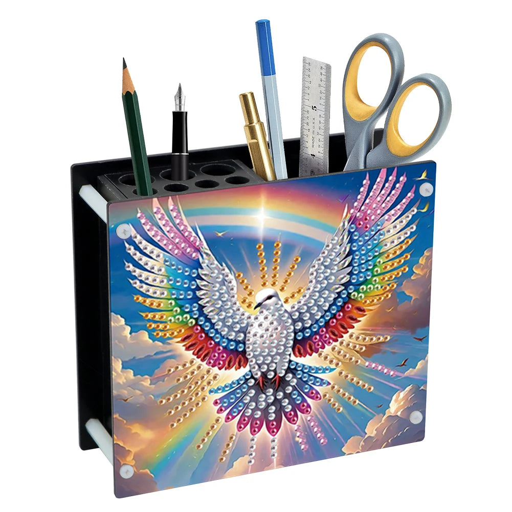 Creative Acrylic Diamond Painting Pencil Holder DIY Kit for Unique Desk Organization and Stress Relief Fun