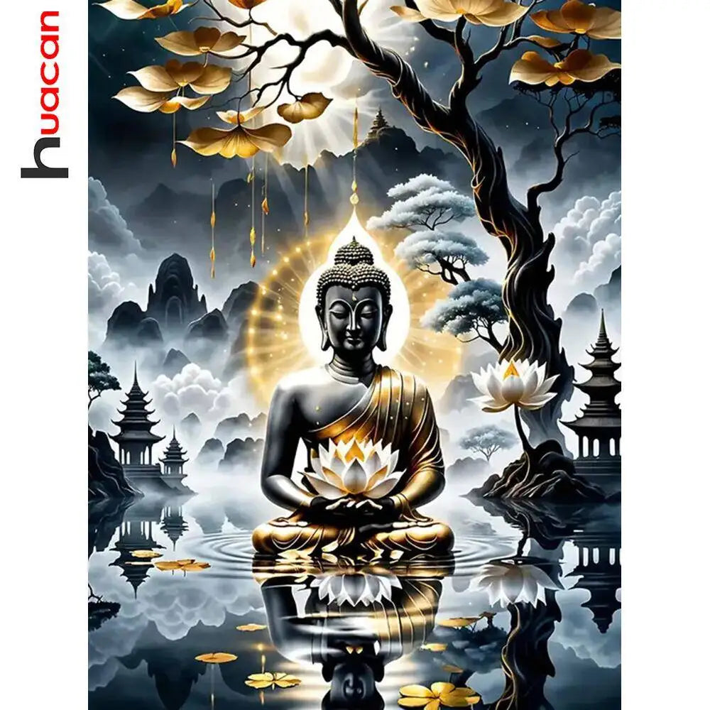 Huacan Diamond Mosaic 5d Budda DIY Diamond Painting Full Square / Round Drill