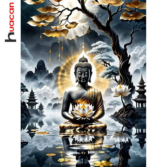 Huacan Diamond Mosaic 5d Budda DIY Diamond Painting Full Square / Round Drill
