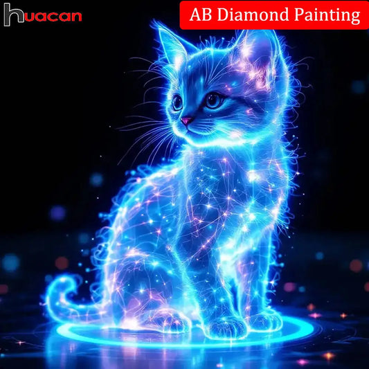 Huacan AB DIY Diamond Painting Cat Fantasy Full Square / Round Drill