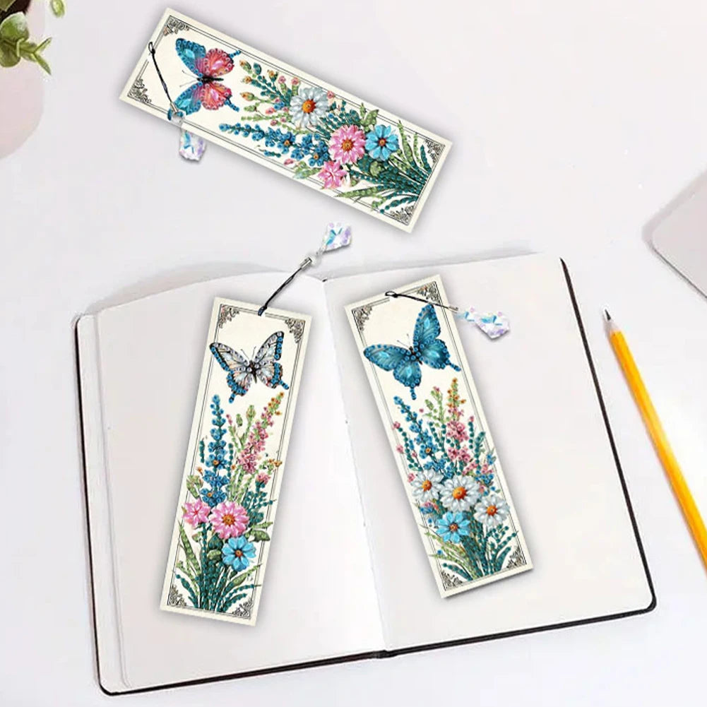 3Pcs Animal DIY Diamond Painting Bookmark With Crystal Pendants
