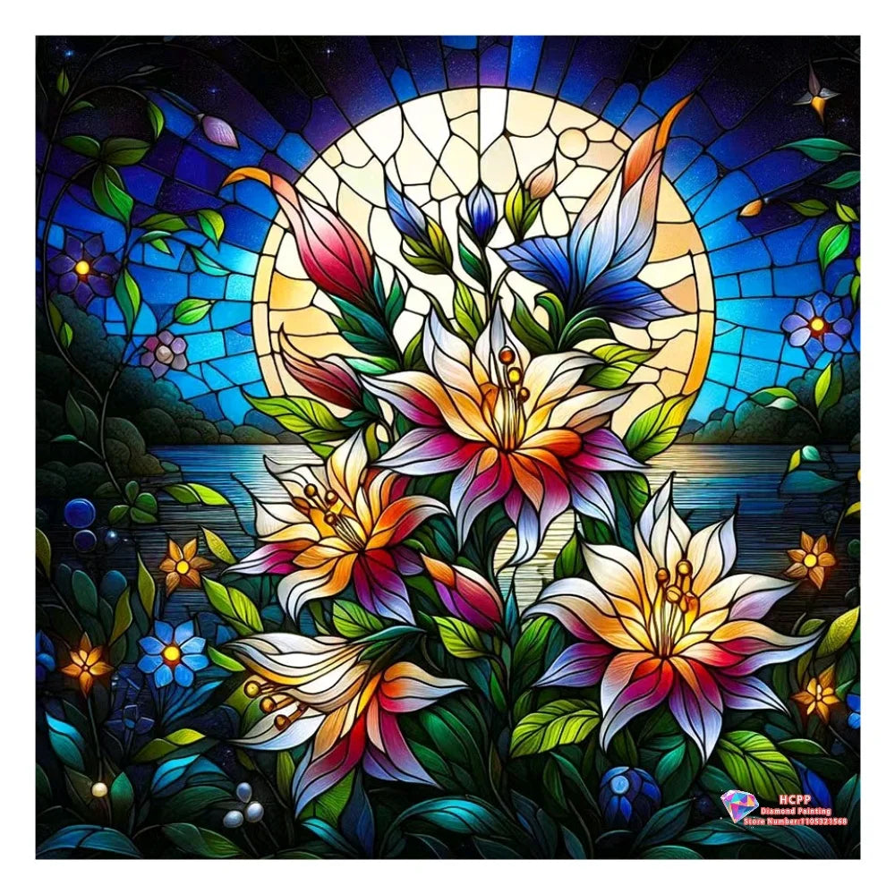 Landscape Flowers Diamond Painting Kit Square / Round Diamond 5D DIY