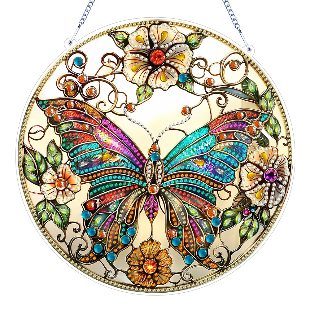 Double Sided Special Shaped Cute Animal Rhinestone Diamond Art Window Pendants, DIY Diamond Painting Hanging Ornament For Adults
