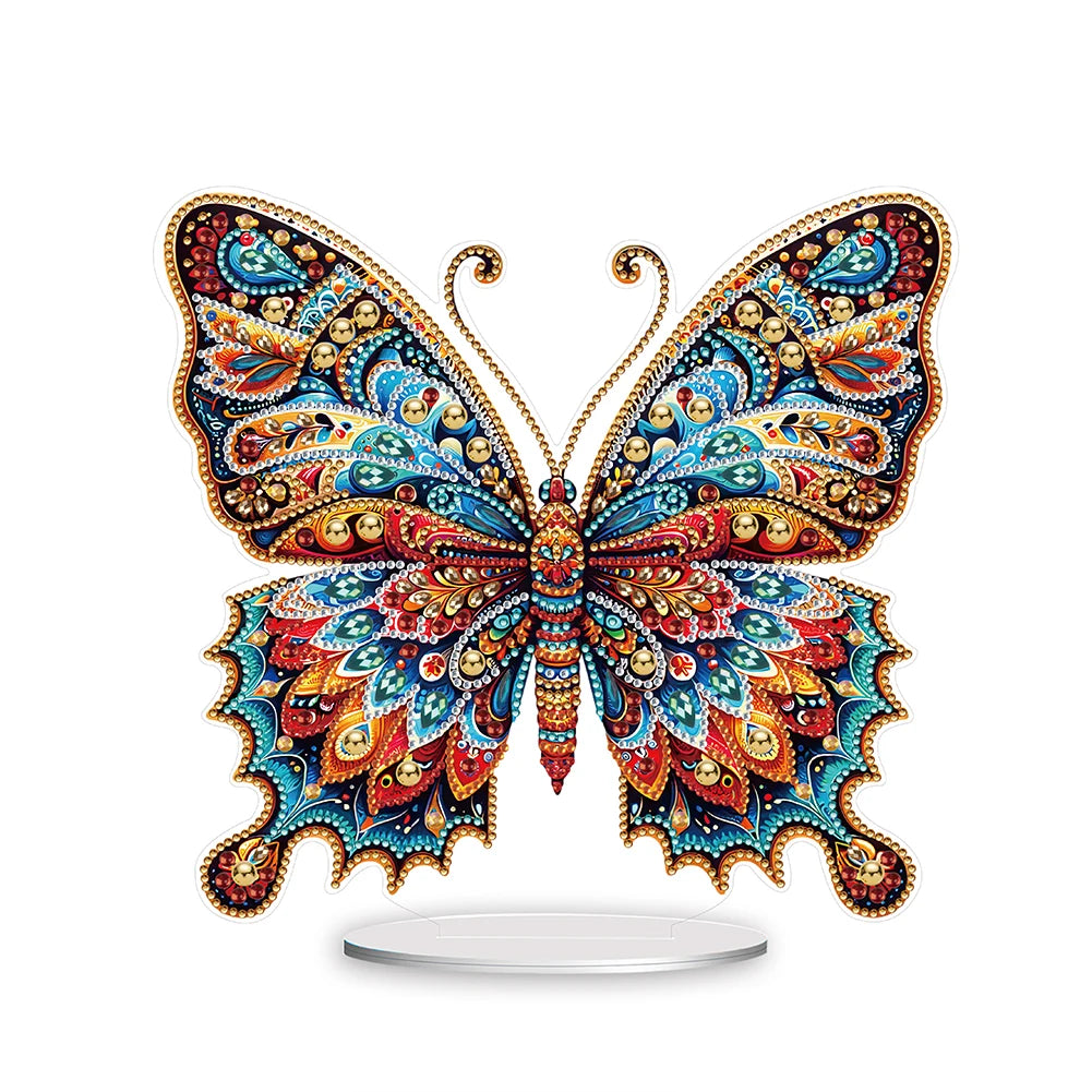 Round+Special Shape Diamond Painting Tabletop Ornaments Kit Gorgeous Butterfly Desktop Diamond Art Kits for Office Desktop Decor