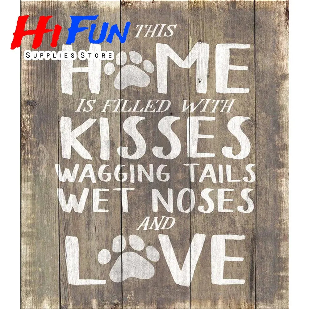 5D Diamond Painting Full Square / Round Family Poster Heart Text Love