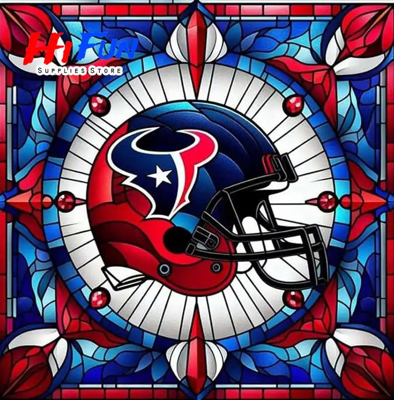 Full Drill Diamond Painting American Traditional Style Football Helmets For Sports Fans Full Square / Round Drill