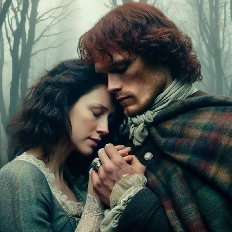 Outlander Diamond Painting Kit Claire Randall, Jamie Fraser Portrait DIY Round Drill