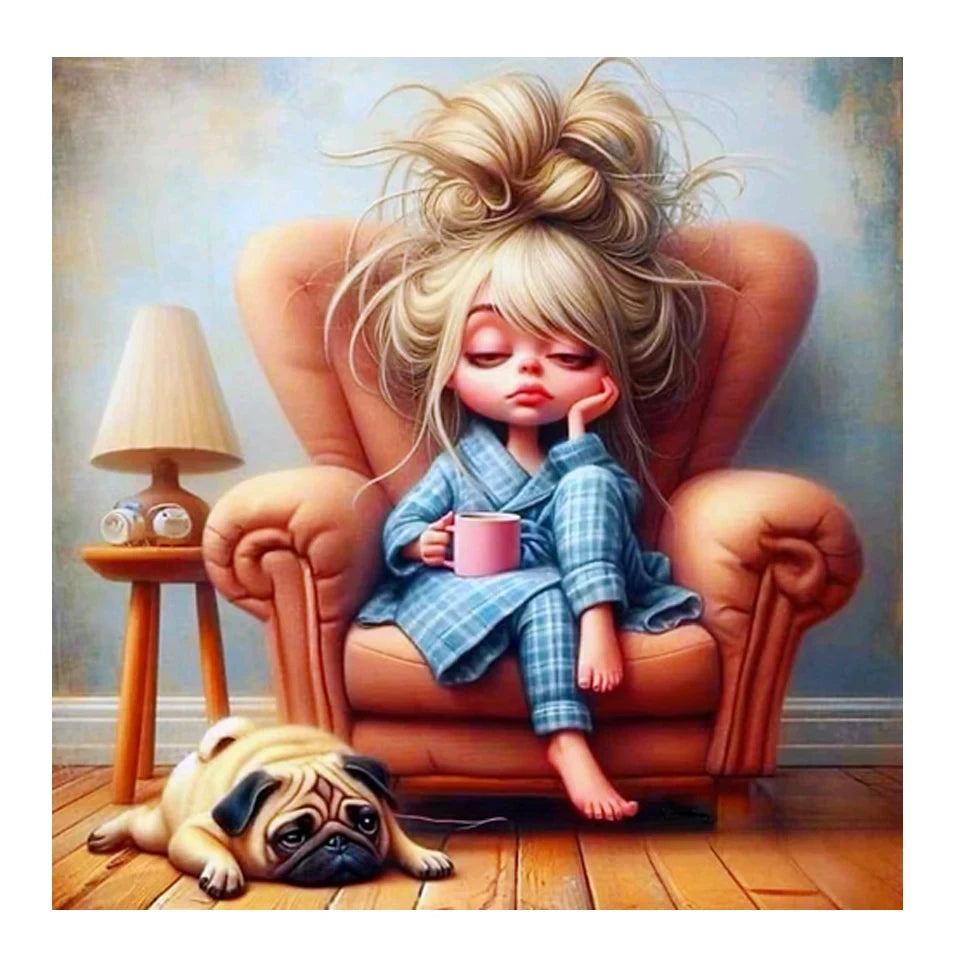 Cute Elf Girl With Big Eyes DIY Diamond Painting Kit Cartoon Full Round Drill