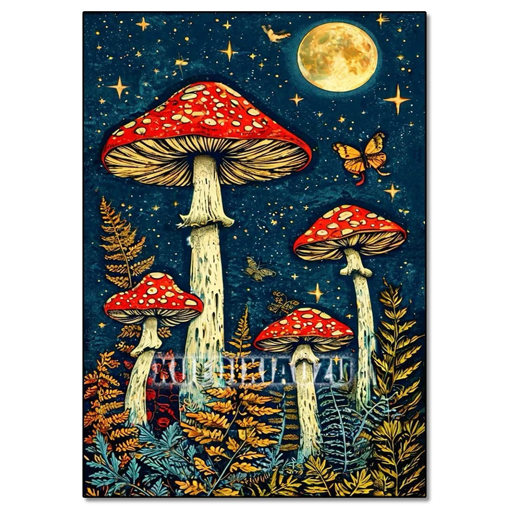 5D DIY Diamond Painting Kit Mushroom, Butterfly, Frog