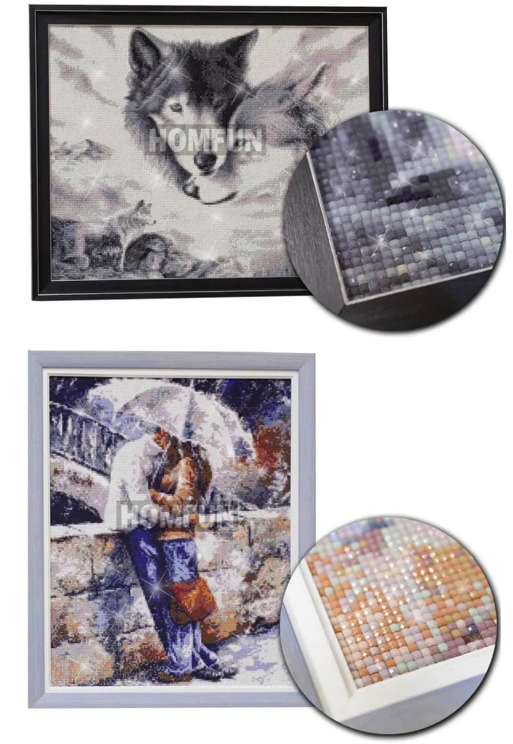 HOMFUN Diamond Painting Tray Storage Box With Lid, 5D Drill Accessories Tools Beading Curved Lock Buckle Plates