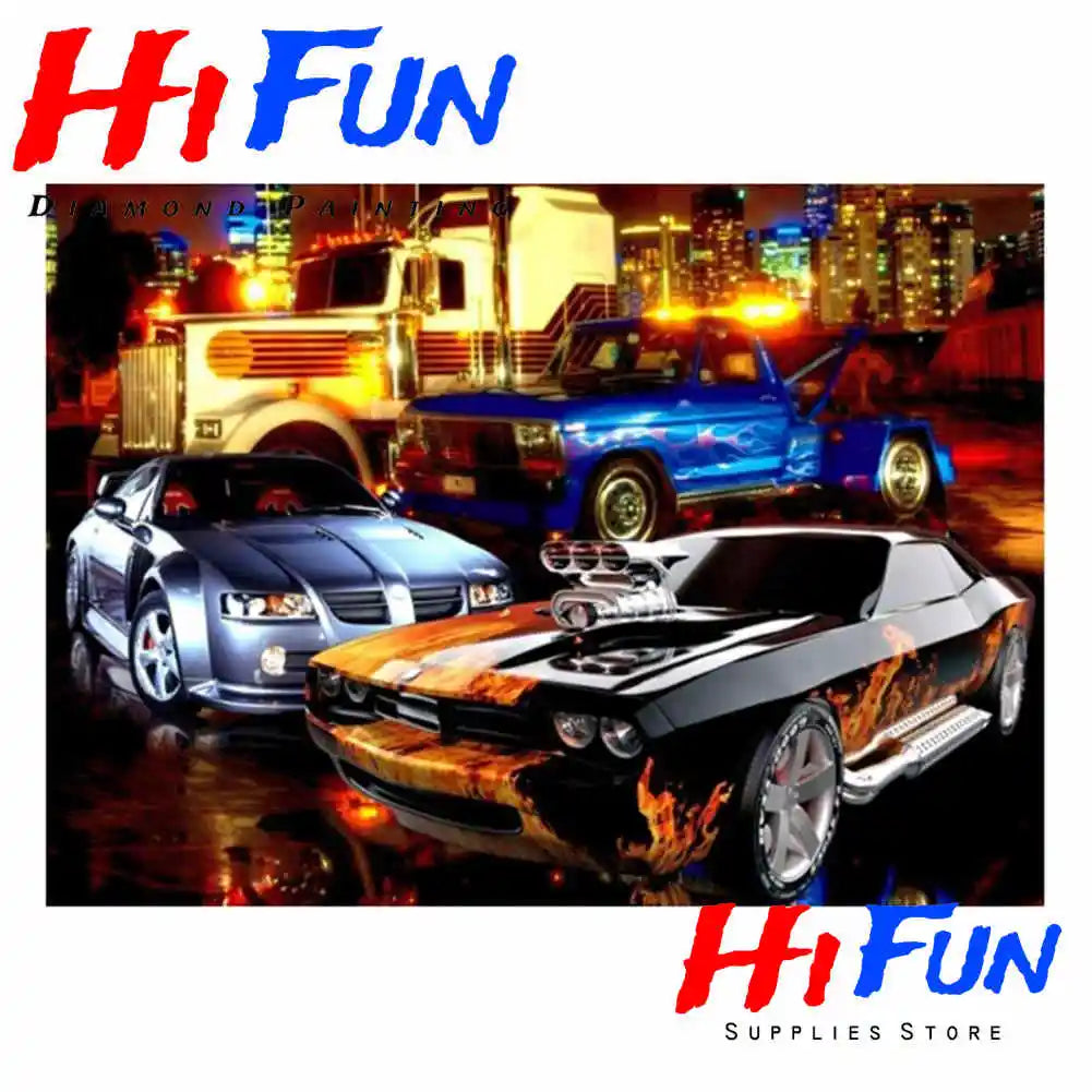 Vintage Classic Cars Diamond Painting, Square / Round Drill Diamond Art Kits, Automotive Art