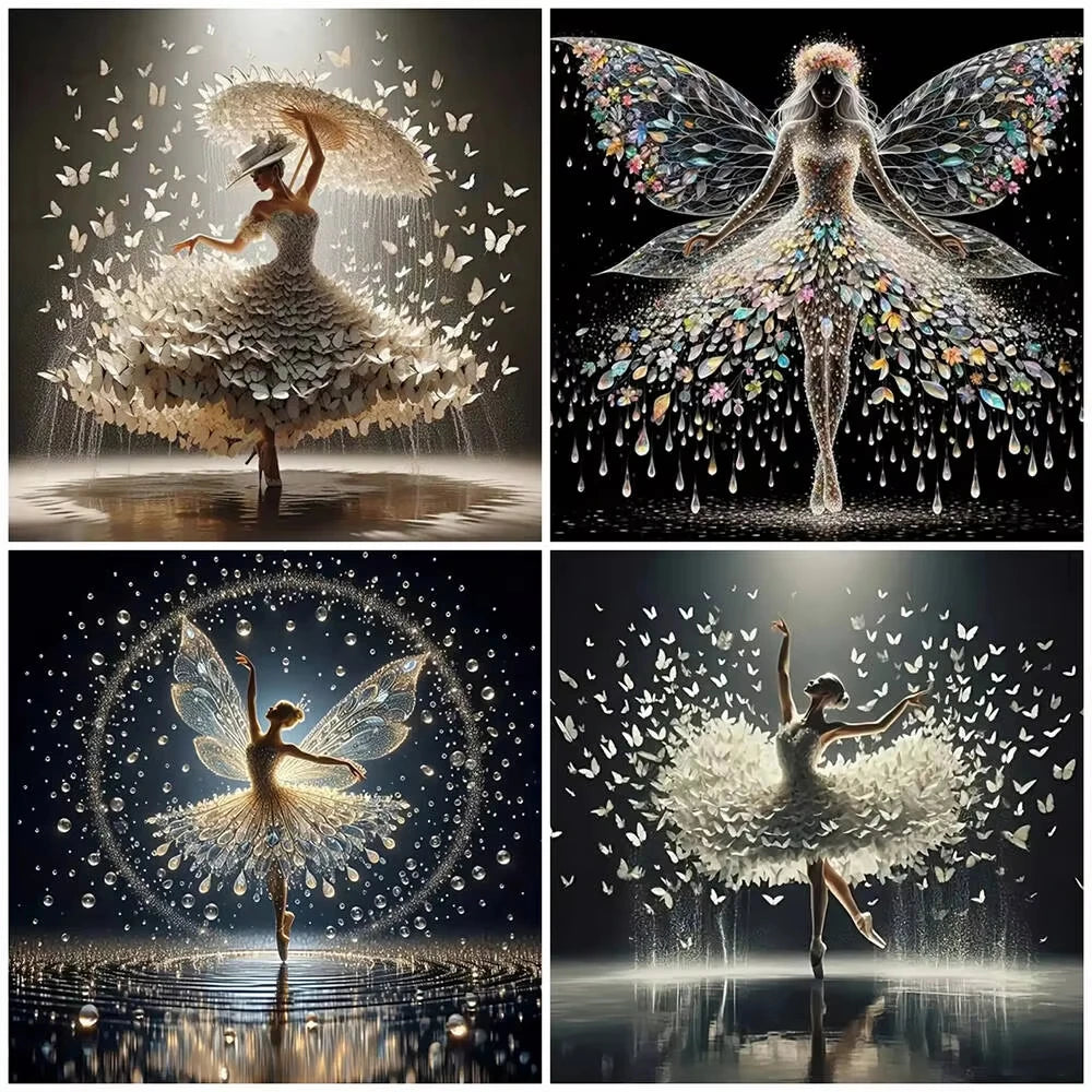 DIY 5D Diamond Painting Mosaic Ballet Girl Full Drill Embroidery Butterfly Art Kit Portrait Handicrafts Cross Stitch Decor Gift