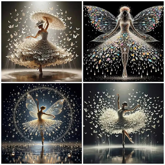 DIY 5D Diamond Painting Mosaic Ballet Girl Full Drill Embroidery Butterfly Art Kit Portrait Handicrafts Cross Stitch Decor Gift