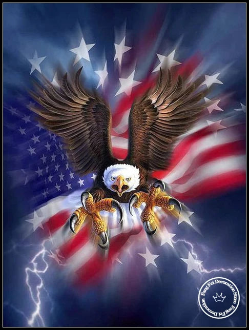5D DIY Full Drill Eagle Animal Diamond Rhinestone Painting Bald Eagle Cross Stitch Kit Embroidery Picture Mosaic Home Decoration