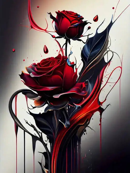Momoart Diamond Painting, DIY Red Rose Flower Full Square / Round Drill