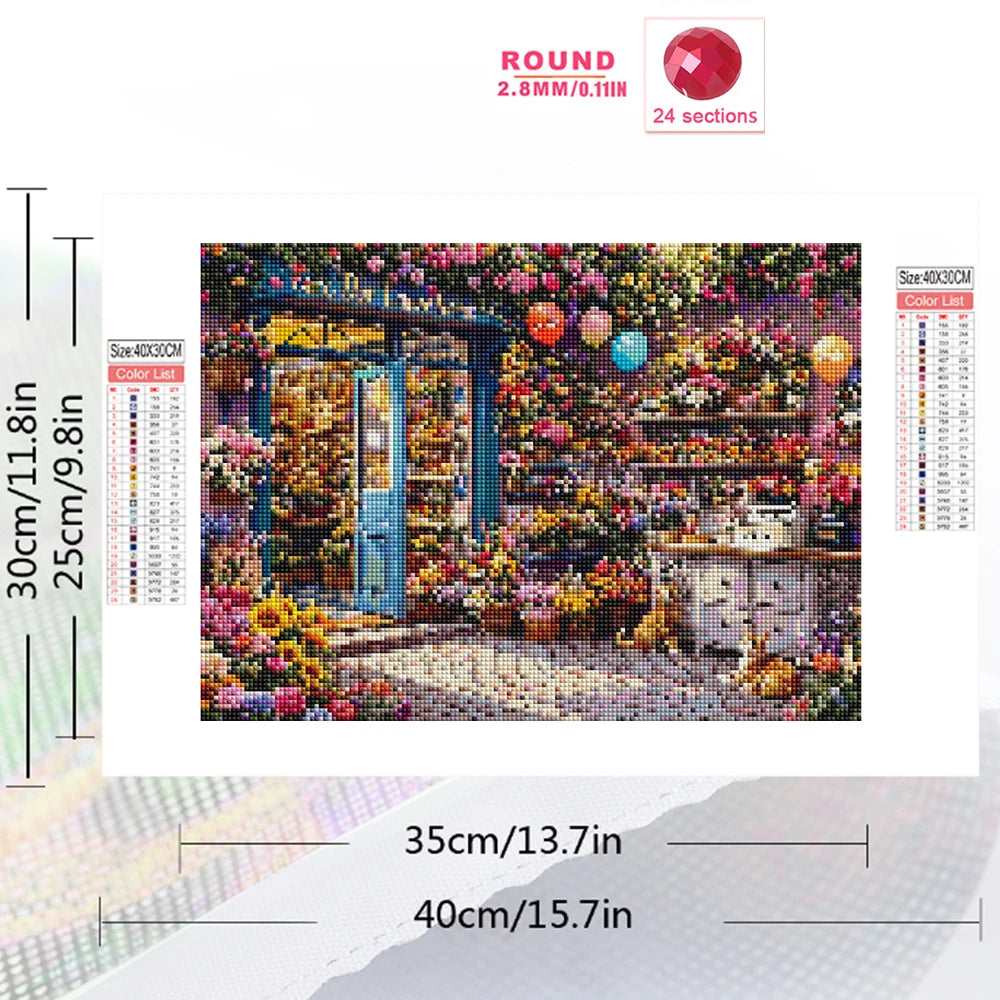 Flower Shop Mosaic Square/Round DIY Diamond Painting