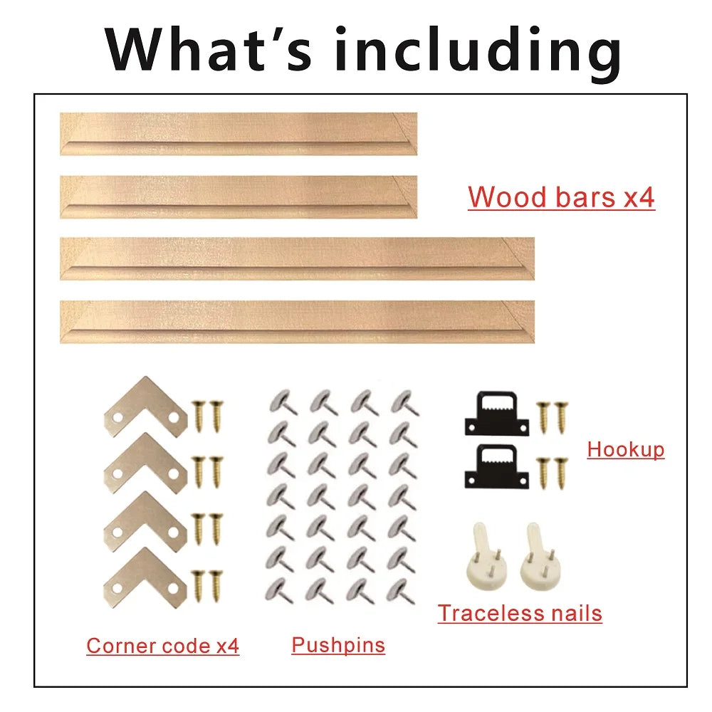 40x60, 50x70, 60x90, 60x120 DIY Wood Frame Kit For Diamond Painting Wall Art